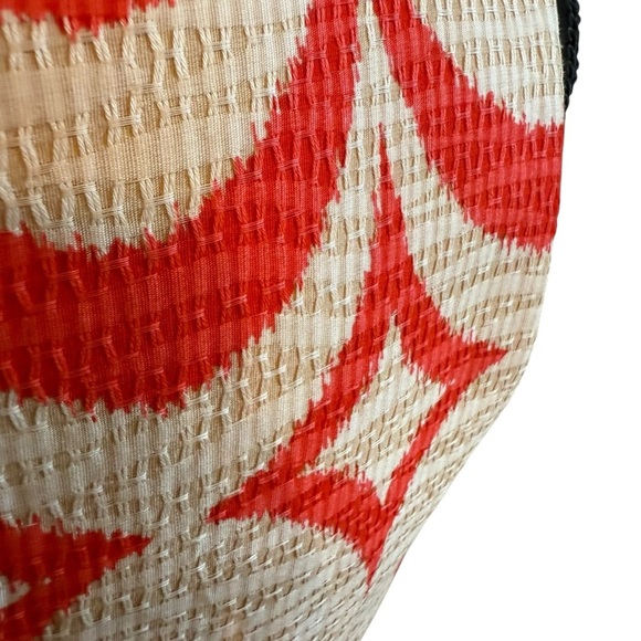 Taylor Orange and Cream A-Line Pleated Fit & Flare Midi Dress - Picture 5 of 11